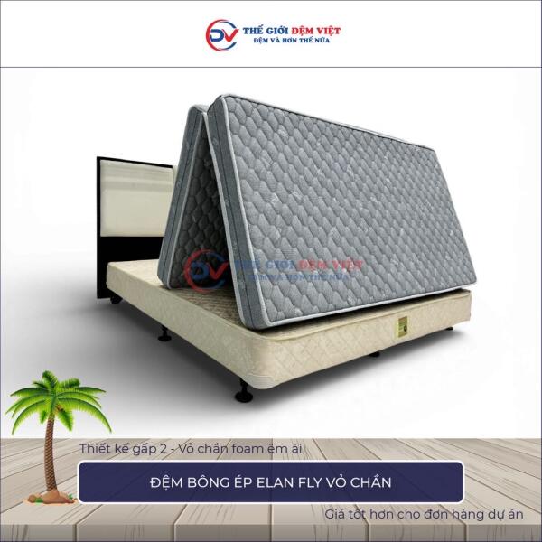Đệm bông ép Elan Fly vỏ chần foam